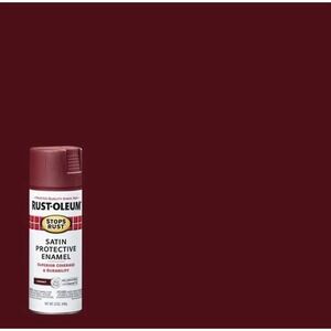 New! Rust Oleum Stops Rust Satin Protective Enamel Spray Paint Cabernet 12 oz